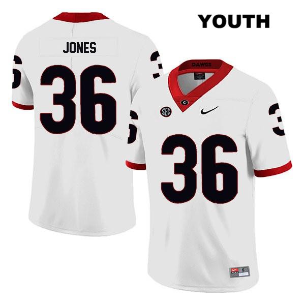 Georgia Bulldogs Youth Garrett Jones #36 NCAA Legend Authentic White Nike Stitched College Football Jersey PBJ8756FN